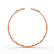 0.15 Ct Round Cut Natural Moissanite Women's Bangle Bracelets 14K Gold Plated